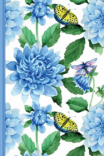 NoteBook: Blue Dahlia Exercise Book: 190 Lined Journal Pages | Diary | 6x 9 Large Composition Note Book Gloss Finish Paperback (Notebook lined pages with blank Date and Page number)