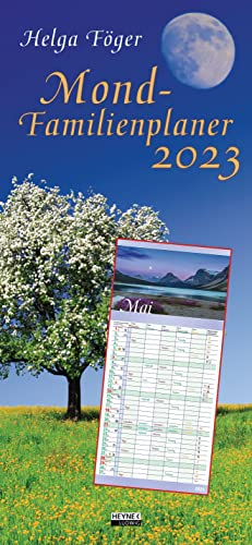 Mond-Familienplaner 2023: Der Terminplaner für die ganze Familie – Wandkalender 22,4 x 48,5 cm