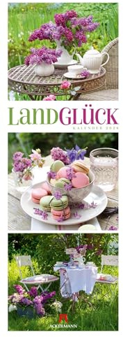LandGlück Triplet-Kalender 2026 | Farbenfroher Garten-Kalender im schlanken Hochformat (24x66 cm) | Idyllische Triplet-Fotografie des Landlebens