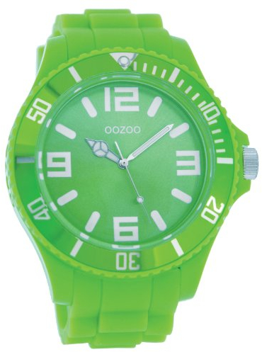 Oozoo Timepieces - XXL Herrenuhr mit Kautschukband - C4167 hellgrün