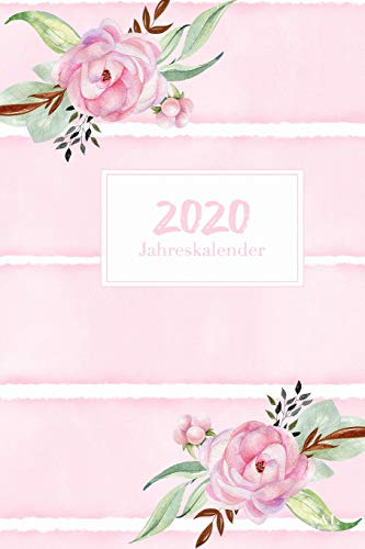 2020 Jahreskalender: A5 Minimalistischer Kalender Terminplaner Jahreskalender Taschenkalender mit Wochenübersicht