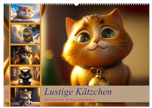 Lustige Kätzchen (Wandkalender 2026 DIN A2 quer), CALVENDO Monatskalender: Süßer geht es kaum, zwölf witzige Katzenbilder für jeden Tierliebhaber (CALVENDO Tiere)