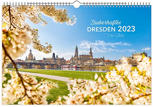 Kalender Zauberhaftes Dresden 2023: XXL | 60 x 40 cm | schwarzes Kalendarium