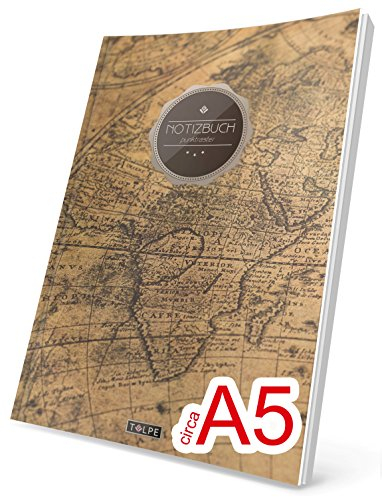 TULPE Punktraster Notizbuch: Ca. A5 „C075 Auslandsreise“ (Vintage Softcover, Register, Punktpapier - Bullet Journal, Kalligraphie Übungsheft, Skizzenbuch, Gepunktete Seiten, Dotted Grid Journal)