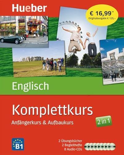 Komplettkurs Englisch: Anfängerkurs & Aufbaukurs / Paket: 2 Übungsbücher + 8 Audio-CDs