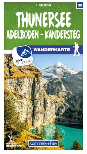 Kümmerly+Frey Wanderkarte 30 Thunersee 1:40.000: Mit Adelboden und Kandersteg. Wetterfest, matt laminiert und mit free Download