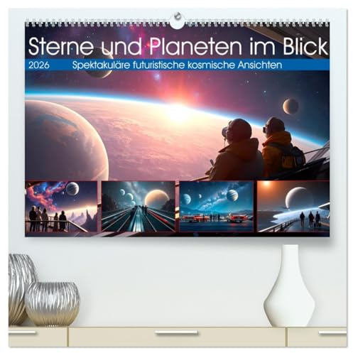Sterne und Planeten im Blick (hochwertiger Premium Wandkalender 2026 DIN A2 quer), Kunstdruck in Hochglanz: Spektakuläre kosmischen Ansichten (CALVENDO Wissenschaft)