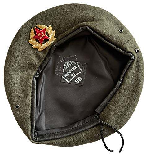 Russische Bodentruppen Standard Khaki Baskenmütze Military Style Hut Kappe mit Abzeichen