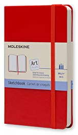 Moleskine Kreativ-Notizbücher, Skizzenbuch Pocket, Hardcover rot