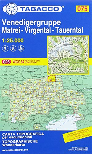 Venedigergruppe 1:25 000: Matrei -Virgental-Tauerntal Wanderkarte 1:25000 (Carte topografiche per escursionisti, Band 75)