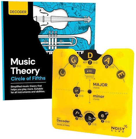Circle of Fifths Wheel & Music Theory Book – Back to School Music Learning Tool – For All Instruments & All Levels – Learn Chords, Keys & Progressions – Write More, Play More, Master Music