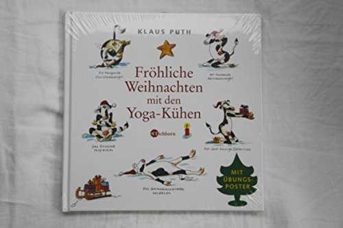 Fröhliche Weihnachten mit den Yoga-Kühen. Mit Übungsposter