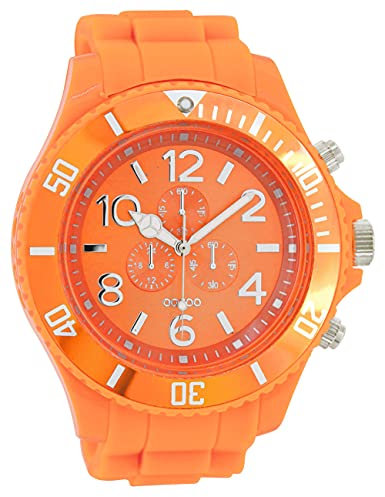 Oozoo C4826 – Montre pour Hommes, Bracelet en Silicone Couleur Orange Fluo
