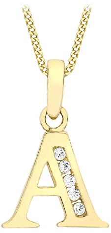 CARISSIMA Collar con colgante de mujer con oro amarillo 9 K (375) y circonita, 46 cm