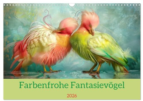 Farbenfrohe Fantasievögel (Wandkalender 2026 DIN A3 quer), CALVENDO Monatskalender: Fantastische gefiederte Freunde (CALVENDO Tiere)