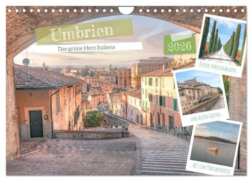 Umbrien - Das grüne Herz Italiens (Wandkalender 2026 DIN A4 quer), CALVENDO Monatskalender: Umbrien: ursprünglich und unberührt in der Mitte Italiens (CALVENDO Orte)