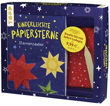 Kreativ-Set Kinderleichte Papiersterne: Buch mit über 60 verschiedenen Faltpapieren und Falzbein (Buch plus Material)