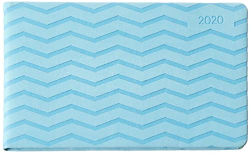 Ladytimer TO GO Deluxe Pastel Blue 2020 - Taschenkalender quer (15 x 9) - Tucson Einband - Motivprägung Muster - Weekly - 128 Seiten