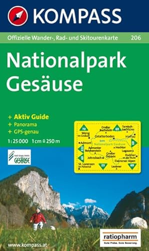 Nationalpark Gesäuse: Wanderkarte mit Radrouten, Skitouren, Panorama und Aktiv Guide. GPS-genau. 1:25000 (KOMPASS Wanderkarte, Band 206)