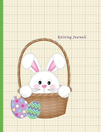 Knitting Journals: 2:3 Ratio Design Blank Knitter's Journal Graph Paper Notebook on Your Design Knitting Charts for Creative New Patterns Composition Notebook Rabbit Easter Egg Theme
