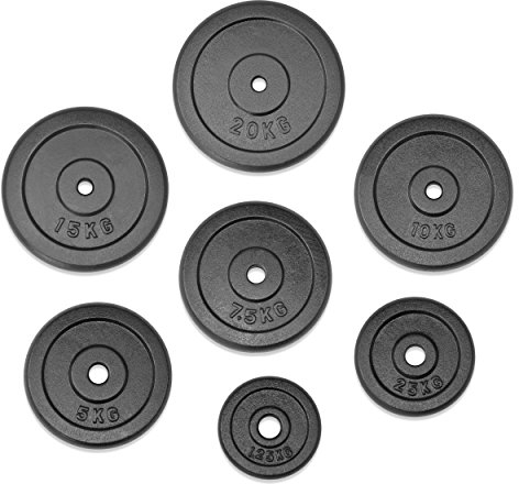 JLL Fitness Cast Iron Weight Plates, suitable for 1” barbells and dumbbells, available in pairs from 0.5kg, 1.25kg, 2.5kg, 5kg, 7.5kg, 10kg, 15kg to 20kg – (2.5kg Pair)