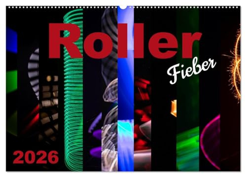 Roller Fieber (Wandkalender 2026 DIN A2 quer), CALVENDO Monatskalender: Motorroller im Zusammenspiel mit Lichtmalerei. (CALVENDO Mobilitaet)