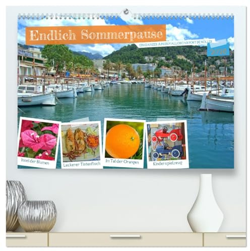 Endlich Sommerpause - Ein ganzer Juni in Mallorcas Port de Sóller (hochwertiger Premium Wandkalender 2026 DIN A2 quer), Kunstdruck in Hochglanz