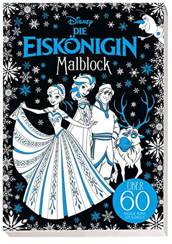Disney Die Eiskönigin: Malblock: über 60 magische Motive zum Ausmalen: Block mit Goldfolienprägung