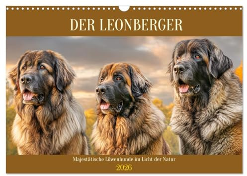 Der Leonberger. Majestätische Löwenhunde im Licht der Natur (Wandkalender 2026 DIN A3 quer), CALVENDO Monatskalender: Die Seele der Leonberger in ... Natur- und Alltagsszenen (CALVENDO Tiere)