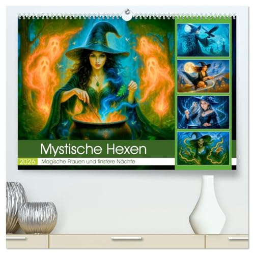 Mystische Hexen - Magische Frauen und finstere Nächte (hochwertiger Premium Wandkalender 2026 DIN A2 quer), Kunstdruck in Hochglanz