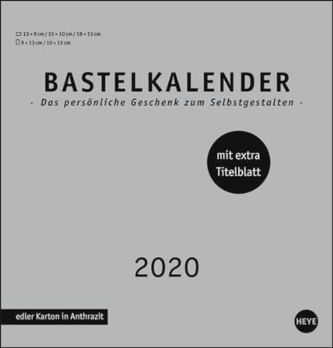 Bastelkalender silber mittel. Bastelkalender 2020. Monatskalendarium. Spiralbindung. Format 21 x 22 cm