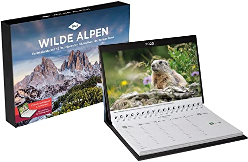 Wilde Alpen Tischkalender 2023 (KUNTH Tischkalender mit Wochenplaner)