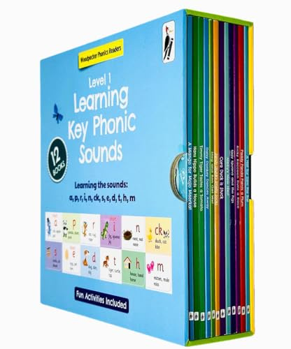 My First Phonic Sounds 12 Books Collection Box Set with Included Fun Activities(A Hat for Sam the Bat,Paddy Panda Paints a Plum,Ricky Raccoon Runs a Race,Nibby New Nest & More)(Learning Key Level 1)