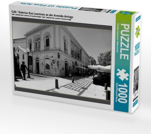 CALVENDO Puzzle Cafe/Galerias Sao Lourenco an der Avenida Arriaga | 1000 Teile Lege-Größe 64 x 48 cm Foto-Puzzle für glückliche Stunden