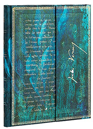 Paperblanks - Verne, Twenty Thousand Leagues - Embellished Manuscripts Collection - Ultra - Lined - Wrap Closure - 120 Gsm