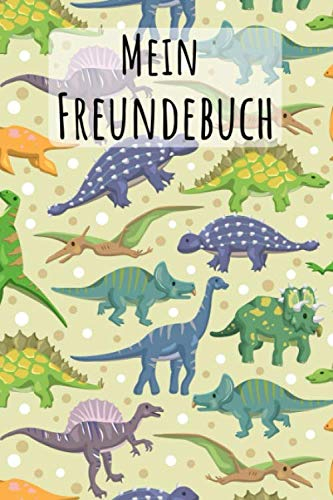 Mein Freundebuch: Dinosaurier Muster | Für Kinder zum Eintragen | Platz für 49 Freunde | DIN A5+ | Geschenkidee