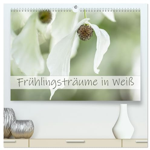 Frühlingsträume in Weiß (hochwertiger Premium Wandkalender 2026 DIN A2 quer), Kunstdruck in Hochglanz: Weiß ist im Frühling eine dominierende Farbe. (CALVENDO Natur)