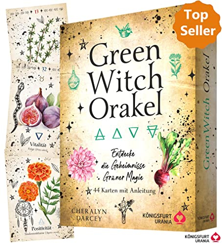Green Witch Orakel - Entdecke die Geheimnisse Grüner Magie, 44 Karten mit Anleitung in hochwertiger Stülpdeckelschachtel (Orakelkarten, Geschenk für Gärtner*innen, grüne Hexen)