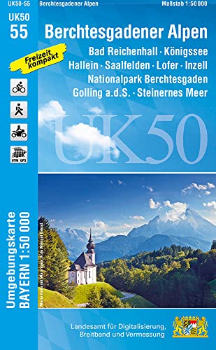 UK50-55 Berchtesgadener Alpen: Bad Reichenhall, Königssee, Hallein, Saalfelden, Lofer, Inzell, Nationalpark Berchtesgaden, Golling a.d.S, Steinernes ... Karte Freizeitkarte Wanderkarte)