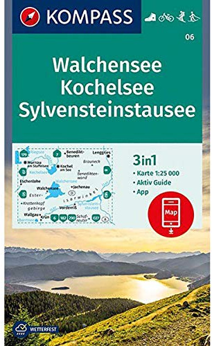 KOMPASS Wanderkarte Walchensee, Kochelsee, Sylvensteinstausee: 3in1 Wanderkarte 1:25000 mit Aktiv Guide inklusive Karte zur offline Verwendung in der ... Langlaufen. (KOMPASS-Wanderkarten, Band 6)