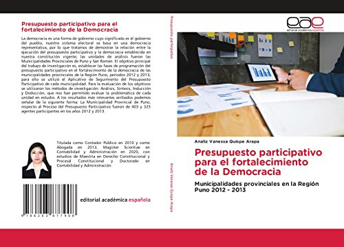 Presupuesto participativo para el fortalecimiento de la Democracia: Municipalidades provinciales en la Región Puno 2012 - 2013