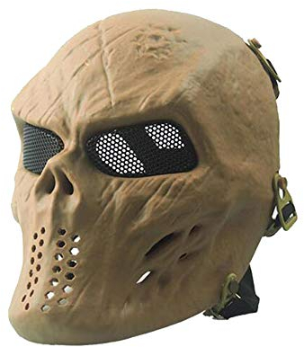 ATAIRSOFT Taktische Airsoft Paintball Skelett Schädel Maske, CS schützende Vollgesichtsmaske für Halloween Cosplay Maskerade (DE)