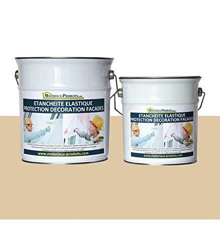 MATPRO - Peinture Étanche & Élastique pour Protection de Façade - pour Mortiers, Briques, Crépis, Fissurés ou Non, Avec ou Sans Relief - Jaune - 2.5Kg