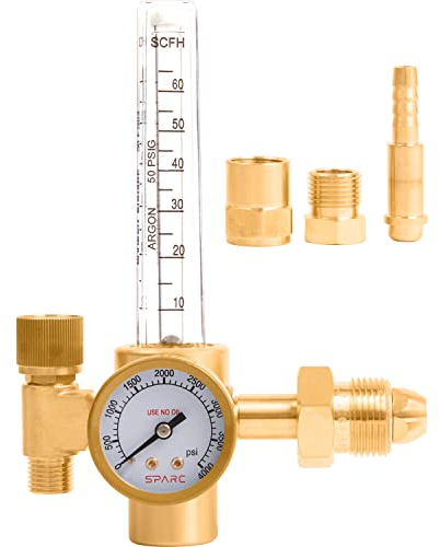 SPARC Welders SPARC Argon CO2 Flowmeter and Regulator MIG TIG 0-60CFH CGA580 Inlet 2YR USA Warranty