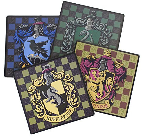 HARRY POTTER School Crest 4-Piece Coaster Set: Square