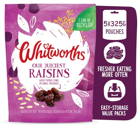 Whitworths Fruits (Juice-Locked Raisins, 325 g (Pack of 5))