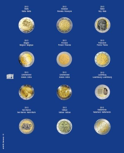 SAFE 7302-13 Ergänzungsblatt für 2 Euro Münzen in Kapseln für das Jahr 2013