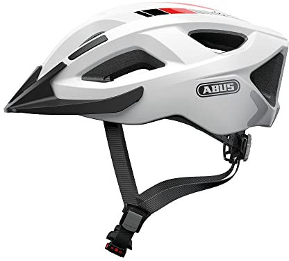 ABUS Casque de Ville Aduro 2.0 - Casque de vélo Polyvalent avec lumière - dans Un Design Sportif pour la Circulation en Ville - pour Hommes et Femmes - Blanc, Taille L