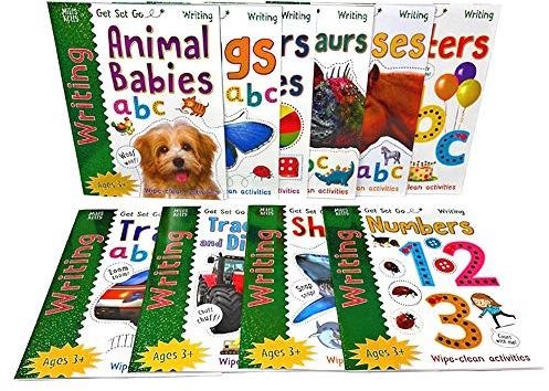 Miles Kelly Wipe Clean Learn To Write 10 Books Collection Set With Marker Pen For Children