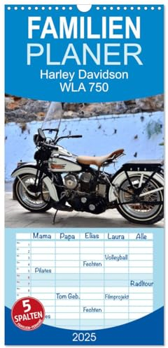 Familienplaner 2025 - Harley Davidson WLA 750 mit 5 Spalten (Wandkalender, 21 cm x 45 cm), CALVENDO